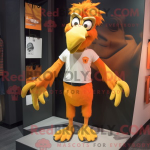 Orange Harpy mascot costume...