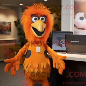 Orange Harpy maskot kostume...