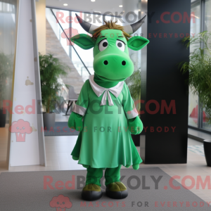 Groen Zebu-mascottekostuum...