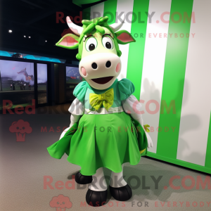 Green Zebu mascot costume...