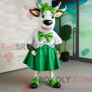 Green Zebu mascot costume...