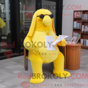 Lemon Yellow Walrus mascot...