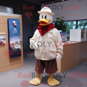 Beige Muscovy Duck mascot...