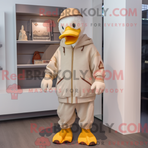 Beige Muscovy Duck mascot...