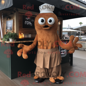 Brown Fried Calamari mascot...