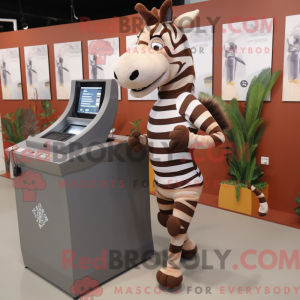 Rust Zebra mascot costume...
