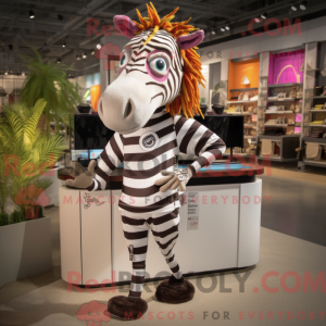 Rust Zebra mascot costume...