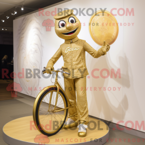 Gold Unicyclist mascot...