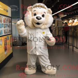 Cream Lion mascot costume...