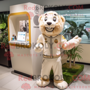 Cream Lion mascot costume...