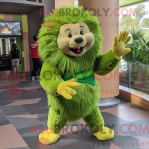 Lime Green Porcupine mascot...