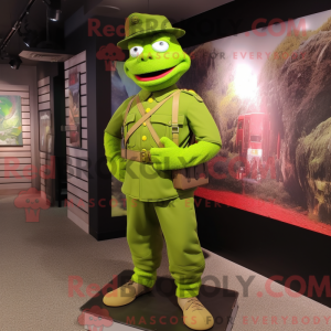 Lime Green Soldier mascot...