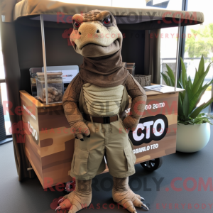Brown Komodo Dragon mascot...