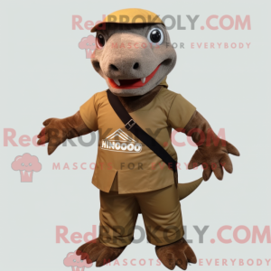 Brown Komodo Dragon mascot...