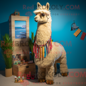Tan Llama mascot costume...