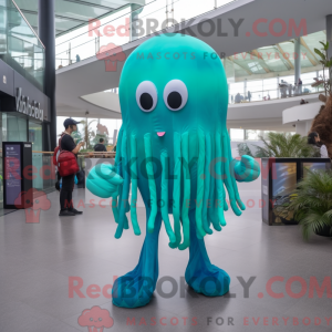Turquoise Jellyfish mascot...