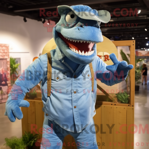 Sky Blue T Rex maskot...