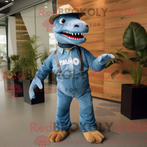Sky Blue T Rex maskot...
