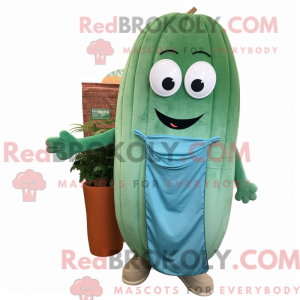 Teal Cucumber mascot...