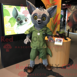 Olive Fruit Bat mascot...