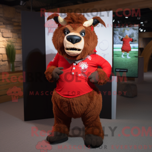 Red Bison maskot kostume...