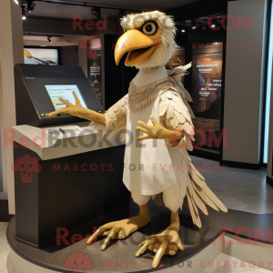 Beige Archaeopteryx maskot...