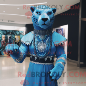 Sky Blue Panther mascot...