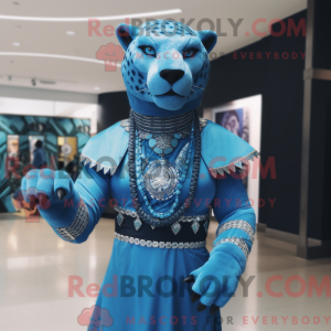 Sky Blue Panther maskot...