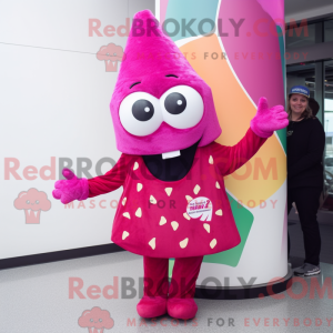 Magenta Pizza Slice mascot...