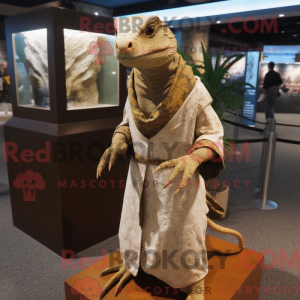 Beige Komodo Dragon maskot...