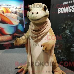 Beige Komodo Dragon mascot...