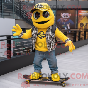 Gul skateboard maskot...