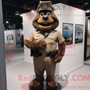 Brown Police Officer mascot...