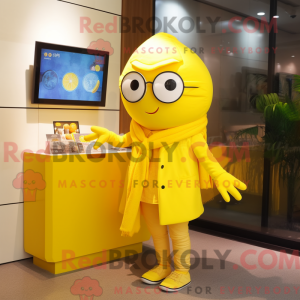 Yellow Lemon mascot costume...