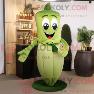 Olive Green Bean maskot...