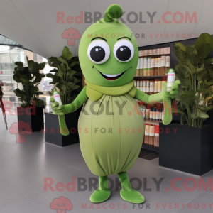 Olive Green Bean mascot...