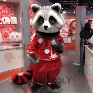 Silver Red Panda mascot...