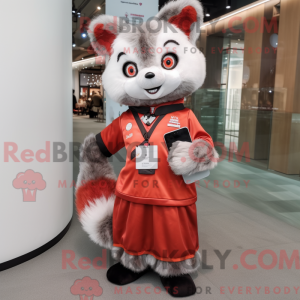 Sølv rød panda maskot...