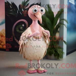 Beige Flamingo maskot...