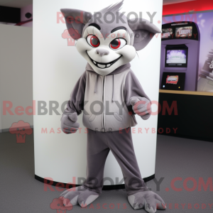 Grå vampyr maskot kostume...