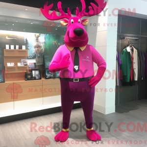 Magenta Elk mascot costume...