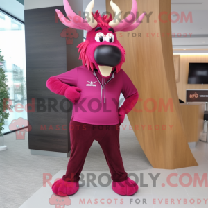 Magenta Elg maskot drakt...