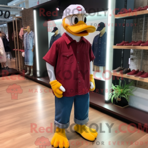 Postava maskota Maroon Duck...