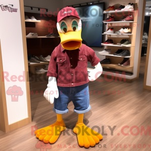 Postava maskota Maroon Duck...