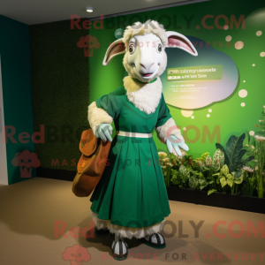 Green Goat mascot costume...