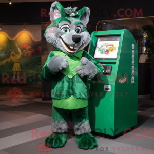 Green Wolf mascot costume...