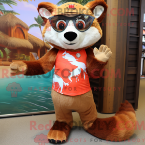Tan Red Panda mascot...