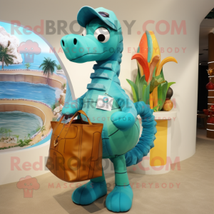 Cyan Sea Horse maskot...