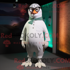 Witte duif mascottekostuum...