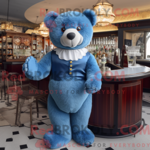 Blå Teddy Bear maskot...